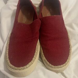Tom’s red women’s shoes size 7.5